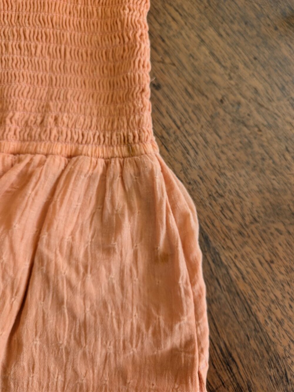 Abercrombie & Fitch Terracotta Babydoll Mini Dress Puff Sleeve XL Smocked Boho - Picture 13 of 13